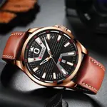  Curren 8379 Genuine Leather Strap Quartz Comfortable Men's Watch  – Dial Color: Brown, Strap Color:  Brown  – Thumbnail 3