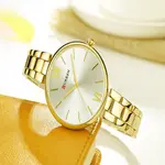Curren 9017 Stainless Steel Analog Wrist Watch for Women – Dial Color: Gold, Strap Color: Gold  – Thumbnail 2
