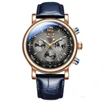LIGE 8927 Analog Premium Leather Strap Men's Luxury Watch – Dial Color: Black, Strap Color: Black – Thumbnail 1