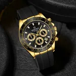 Naviforce NF8054 Sleek Metallic Luminous Men's Watch – Dial Color: Black, Strap Color: Gold  – Thumbnail 3