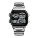 SKMEI 1335 Original Digital Men's Wrist Watch – Dial Color: Black, Strap Color: Silver – Thumbnail 1