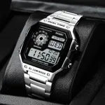 SKMEI 1335 Original Digital Men's Wrist Watch – Dial Color: Black, Strap Color: Silver – Thumbnail 5