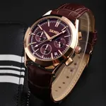 SKMEI 9127 Quartz Analog Leather Strap Casual Men's Watch – Dial Color: Rose, Strap Color: Rose – Thumbnail 3