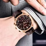 SKMEI 9127 Quartz Analog Leather Strap Casual Men's Watch – Dial Color: Rose, Strap Color: Rose – Thumbnail 4