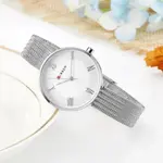 CURREN 9020 Mesh Stainless Steel Analog Watch For Women – Dial Color: White, Strap Color: Silver – Thumbnail 3