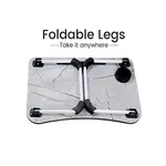 Techno Vibes Laptop Desk for Study and Reading with Foldable Non-Slip Legs Table Tray – Color: White – Thumbnail 4