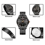 NAVIFORCE NF9213 Analog Waterproof Stainless Steel Watch For Men – Dial Color: Black, Strap Color: Black – Thumbnail 4