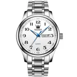 OLEVS 5567 Royal Stainless Steel Waterproof Chronograph Couple's Watch with Luminous – Dial Color: White, Strap Color: White – Thumbnail 3
