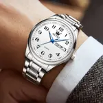 OLEVS 5567 Royal Stainless Steel Waterproof Chronograph Couple's Watch with Luminous – Dial Color: White, Strap Color: White – Thumbnail 8