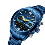 Naviforce 9232 Luxury Stainless Steel Strap Analog Digital Sports Men's Watch – Dial Color: Blue, Strap Color: Blue – Thumbnail 2