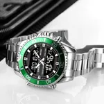 Skmei 1850 Dual Movement Waterproof Multifunction Men's Watch – Dial Color: Green, Strap Color: Silver – Thumbnail 4
