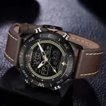 Naviforce NF9144 Luxurious Leather Waterproof Quartz Men's Watch – Dial Color: Black, Strap Color:  Brown  – Thumbnail 4