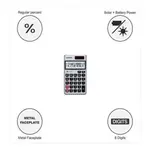 Casio SX-320P-W Portable 12 Digits Basic Calculator With Metal Cover – Thumbnail 3