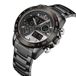 Naviforce NF9171 Fashion Stainless Steel Quartz Men's Watch  – Dial Color: Black, Strap Color: Black – Thumbnail 2