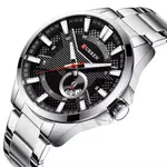 Curren 8372 High Quality Stainless Steel Analog Men's Watch – Dial Color: Black, Strap Color: Silver – Thumbnail 2
