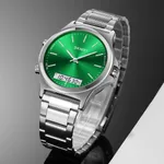 SKMEI 2120 Sport Waterproof Dual Display Digital Chrono Men's Watch – Dial Color: Green, Strap Color: Silver – Thumbnail 3
