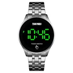 SKMEI 1579 Led Touch Screen Digital Man's Watch – Dial Color: Black, Strap Color: Silver – Thumbnail 1