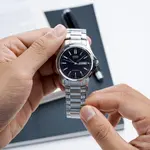Casio MTP-1239D-1ADF Enticer Ion Plated Stainless Steel Strap Water Resistant Analog Men's Wristwatch – Dial Color: Black, Strap Color: Silver – Thumbnail 5