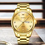 Olevs 5563 Diamond Studded Stainless Steel Waterproof Quartz Analog Watch for Couples – Dial Color: Gold, Strap Color: Gold – Thumbnail 10
