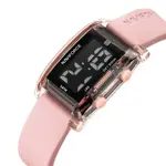 Naviforce NF7118 Comfortable Silicone Starp Digital Fashion Women's Watch – Dial Color: Black, Strap Color: Pink – Thumbnail 2