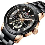 NAVIFORCE NF9145 Stainless Steel Chronograph Men's Watch – Dial Color: Rose, Strap Color: Black – Thumbnail 2