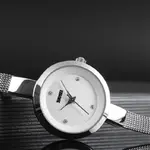 SKMEI 1390 Elegant Quartz Stainless Steel Luxury Women's Watch – Dial Color: White, Strap Color: Silver – Thumbnail 2