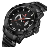 Naviforce 9085 Water Resistant Stainless Steel Quartz Men's Watch – Dial Color: Black, Strap Color: Black – Thumbnail 2