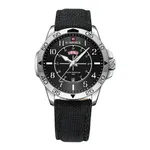 NAVIFORCE NF9204N Nylon Strap Waterproof Quartz Men’s Sport Watch – Dial Color: Silver, Strap Color: Black – Thumbnail 1