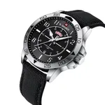 NAVIFORCE NF9204N Nylon Strap Waterproof Quartz Men’s Sport Watch – Dial Color: Silver, Strap Color: Black – Thumbnail 2
