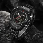 NAVIFORCE NF9050 Stainless Steel Dual Time Wrist Men's Watch – Dial Color: Black, Strap Color: Black – Thumbnail 2