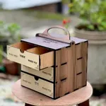 Medicine Organizer Plywood Smooth Drawer 100% Eco-friendly First Aid Storage Box – Thumbnail 3