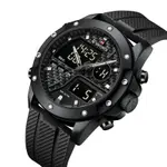 Naviforce NF9221 Lavish Silicon Rubber  Dual Time Quartz  Classic Men's Watch – Dial Color: Black, Strap Color: Black – Thumbnail 3