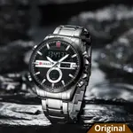 Curren 8384 Stainless Steel Dual Movement Men's Watch – Dial Color: Black, Strap Color: Silver – Thumbnail 2