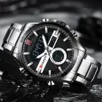 Curren 8384 Stainless Steel Dual Movement Men's Watch – Dial Color: Black, Strap Color: Silver – Thumbnail 3