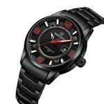 NAVIFORCE NF8044 Luminous Stainless Steel Strap Quartz Men’s Watch – Dial Color: Red, Strap Color: Black – Thumbnail 2