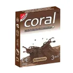 Coral Chocolate Flavour Condom 3’s Pack – 180mm Length – Thumbnail 1