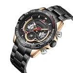 NAVIFORCE NF9185 Stainless Steel Chronograph Men's Watch – Dial Color: Black, Strap Color: Black – Thumbnail 2