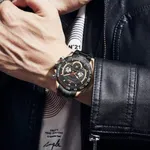 NAVIFORCE NF9185 Stainless Steel Chronograph Men's Watch – Dial Color: Black, Strap Color: Black – Thumbnail 3