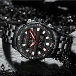 Naviforce 9234 High Quality Stainless Steel Dual Movement Sport Fashion Men Watch – Dial Color: Black, Strap Color: Black – Thumbnail 3