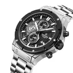 Naviforce NF8026 Luxury Stainless Steel Quartz Analog Men's Watch – Dial Color: Black, Strap Color: Silver – Thumbnail 3