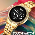 SKMEI 1669 Stainless Steel Analog Quartz Luxury Women's Watch – Dial Color: Black, Strap Color: Gold  – Thumbnail 2