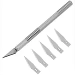 Original Stainless Steel Precision Knife with 5 Blades Silver – Thumbnail 2