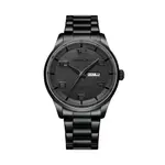 CRRJU 5005 Classic Stainless Steel Multifunctional Analog Quartz Fashion Men's Watch – Dial Color: Black, Strap Color: Black – Thumbnail 1
