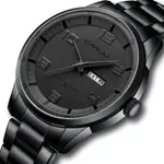 CRRJU 5005 Classic Stainless Steel Multifunctional Analog Quartz Fashion Men's Watch – Dial Color: Black, Strap Color: Black – Thumbnail 2