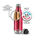 Milton Stainless Steel Maroon Duo Dlx 500 Thermo steel 24 Hours Hot And Cold Water Bottle - 500 Ml – Thumbnail 4
