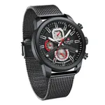 NaviForce NF9211 Chronograph Stainless Steel Luminous Men's Watch – Dial Color: Black, Strap Color: Black – Thumbnail 4