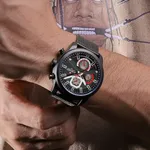 NaviForce NF9211 Chronograph Stainless Steel Luminous Men's Watch – Dial Color: Black, Strap Color: Black – Thumbnail 5