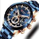 Curren 8355 High Quality Stainless Steel Chronograph Men's Watch – Dial Color: Blue, Strap Color: Blue – Thumbnail 2