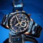 Curren 8355 High Quality Stainless Steel Chronograph Men's Watch – Dial Color: Blue, Strap Color: Blue – Thumbnail 3