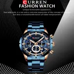 Curren 8355 High Quality Stainless Steel Chronograph Men's Watch – Dial Color: Blue, Strap Color: Blue – Thumbnail 4